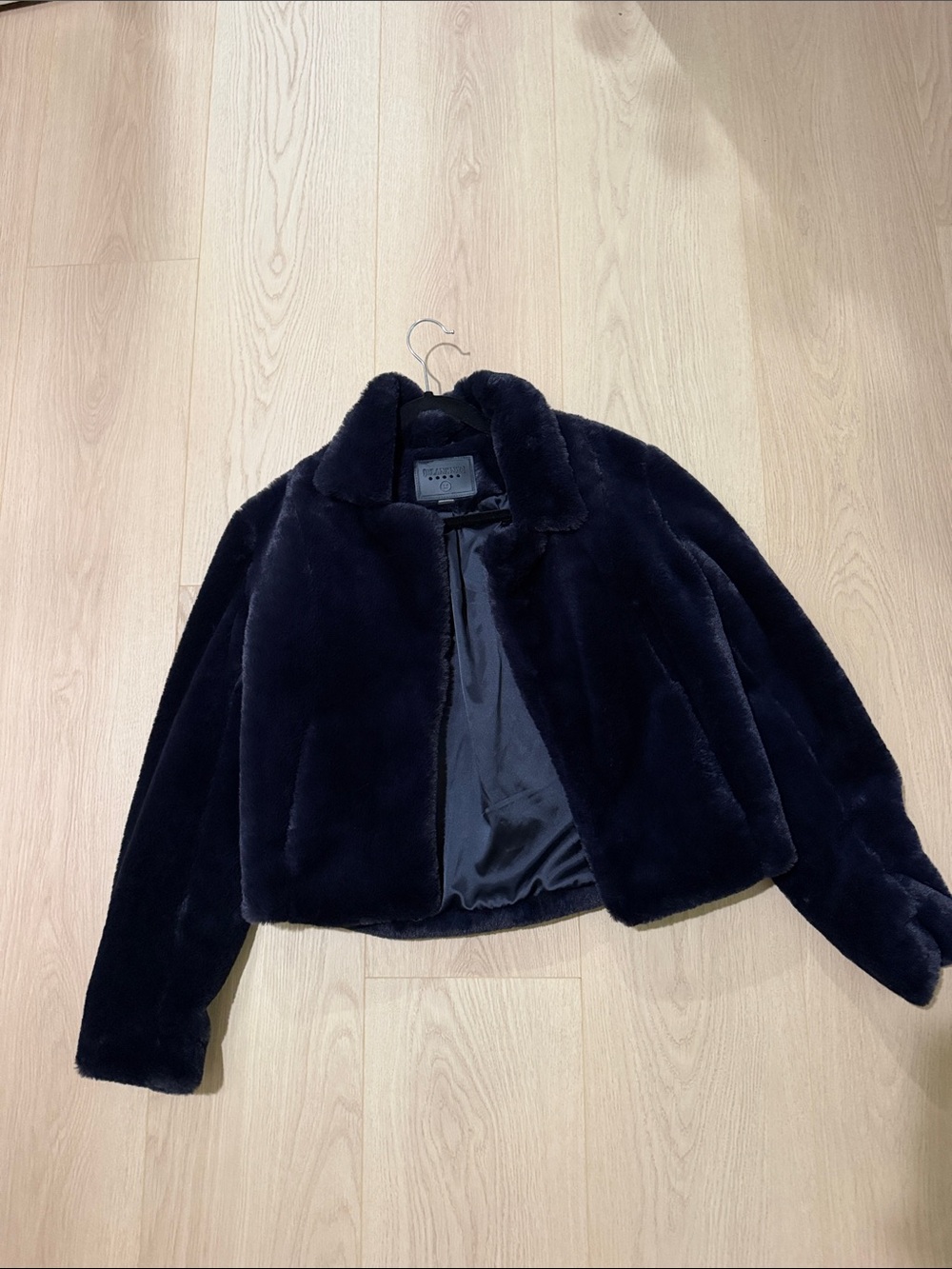 Women's Faux Fur Jacket - Navy